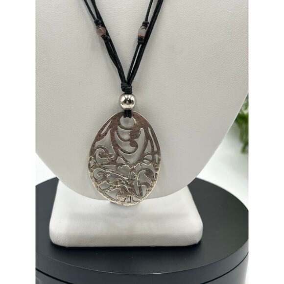 Silpada Sterling Silver Filigree Pendant Necklace 24" N1805 - Picture 3 of 10